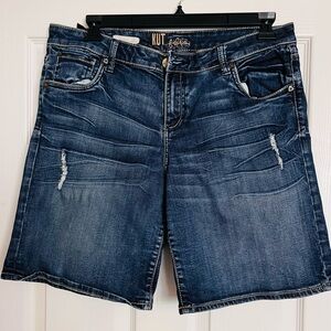 Kut from the Kloth Blue Jean Shorts size 12 with distressing.  Catherine style.